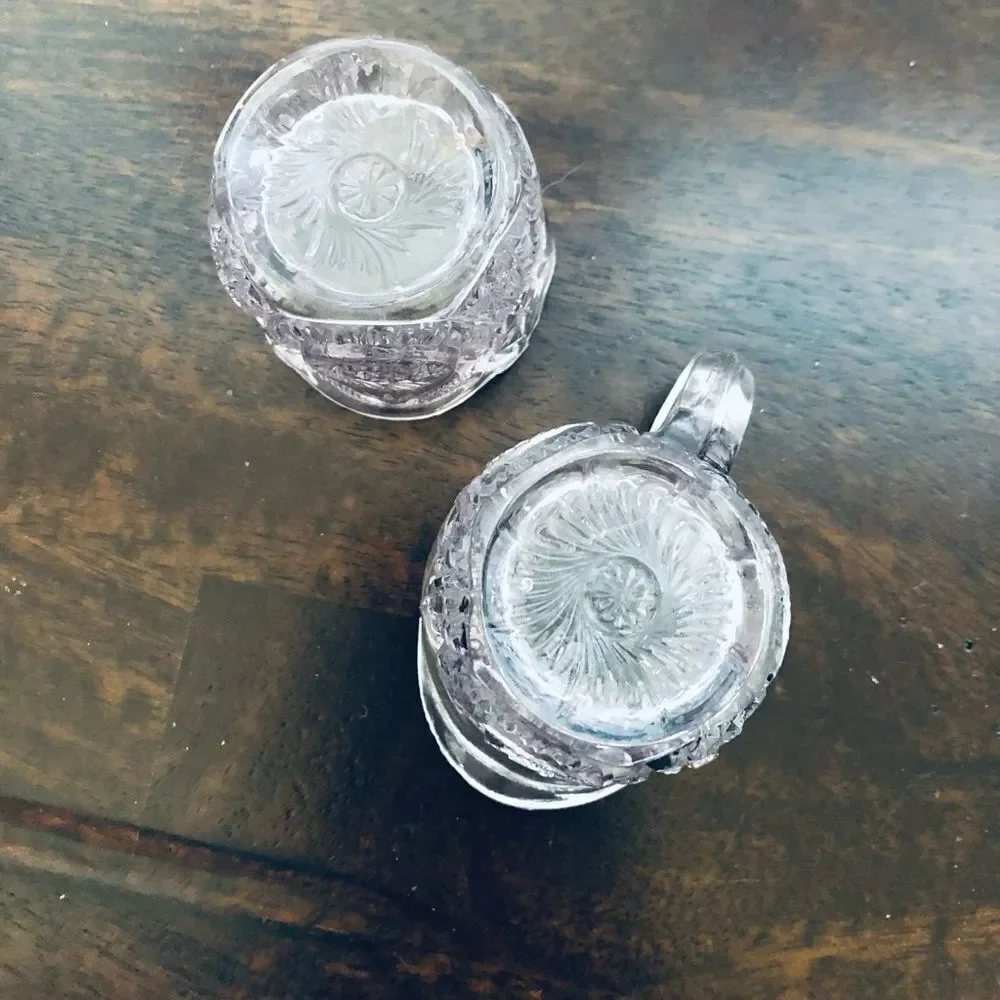 Purple Lavender Glass Cream & Sugar Serving Set